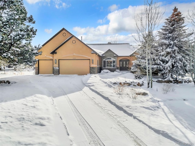 view of front of home featuring a garage