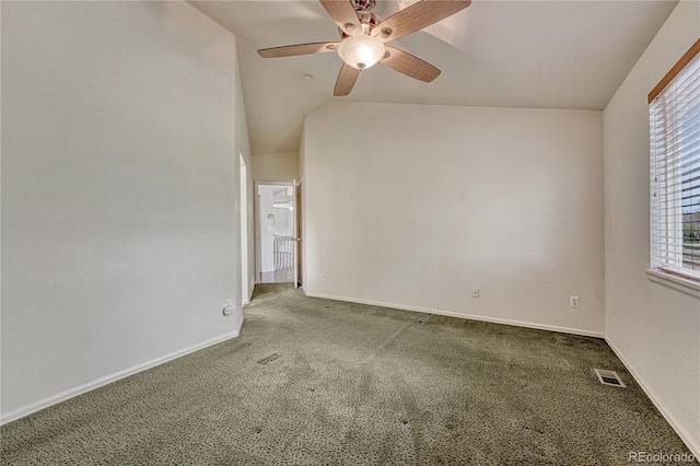 5350 S Quail Way, Littleton, CO 80127 - carpeted spare room with healthy amount of natural light, a ceiling fan, lofted ceiling, and baseboards