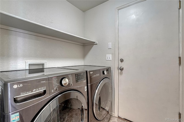 5350 S Quail Way, Littleton, CO 80127 - laundry area featuring washer and dryer and a textured wall