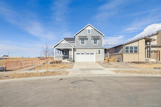 view of front facade featuring a garage