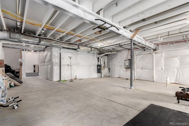 view of unfinished basement