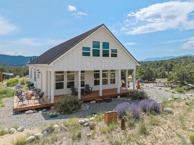 14051 US Highway 285, Salida, CO 81201 - back of house featuring board and batten siding and a deck with mountain view