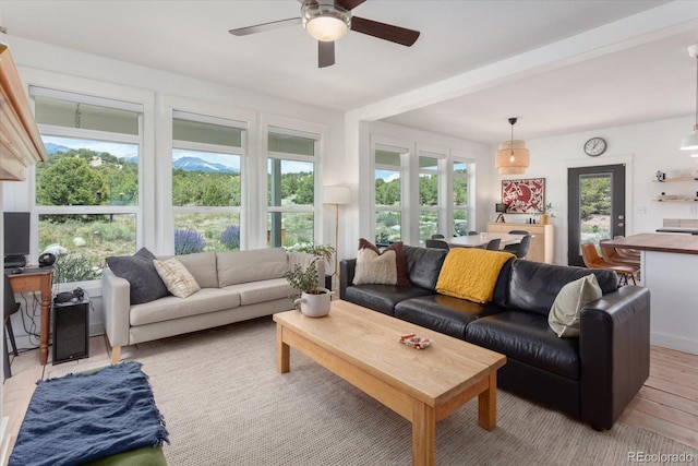 14051 US Highway 285, Salida, CO 81201 - living room with ceiling fan