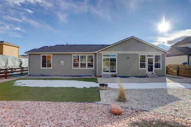 rear view of property with a patio