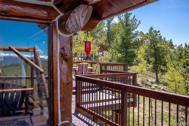 view of wooden deck