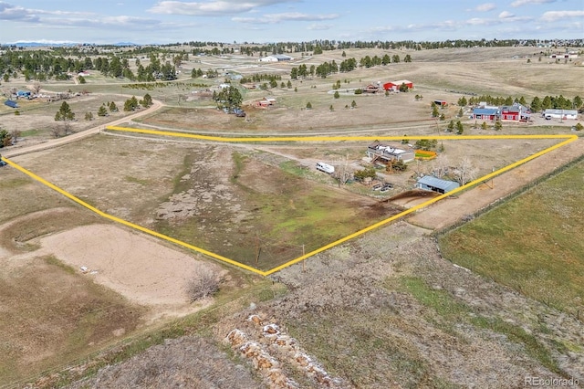 40192 Margaret Dr, Elizabeth, CO 80107 - aerial view of sparsely populated area featuring property parcel outlined