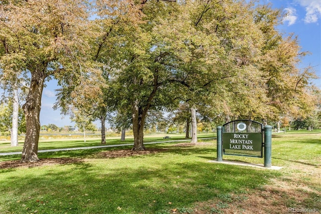 view of community with a yard