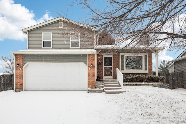 view of front of property featuring a garage