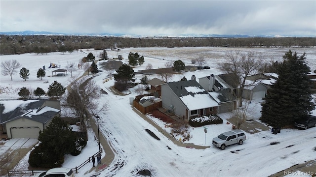 view of snowy aerial view