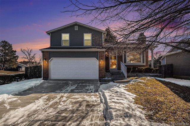 view of front of house featuring a garage