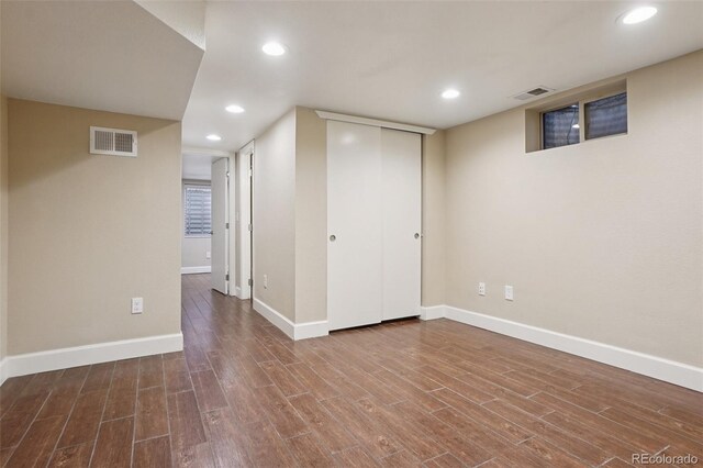 7650 W 24th Ave, Lakewood, CO 80214 - finished below grade area with wood finished floors and recessed lighting