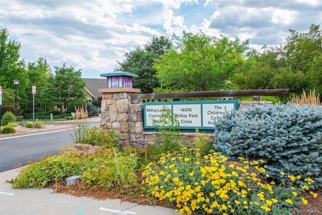 view of community sign