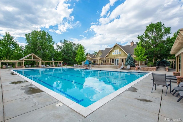 view of pool with a patio area