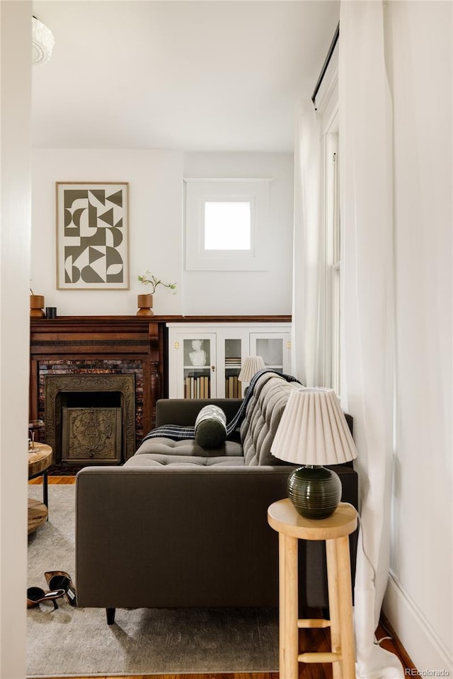 4224 N Clay St, Denver, CO 80211 - living room featuring a fireplace