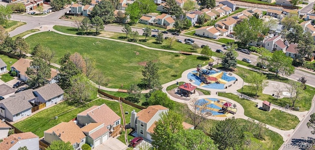 aerial view of property's location featuring nearby suburban area