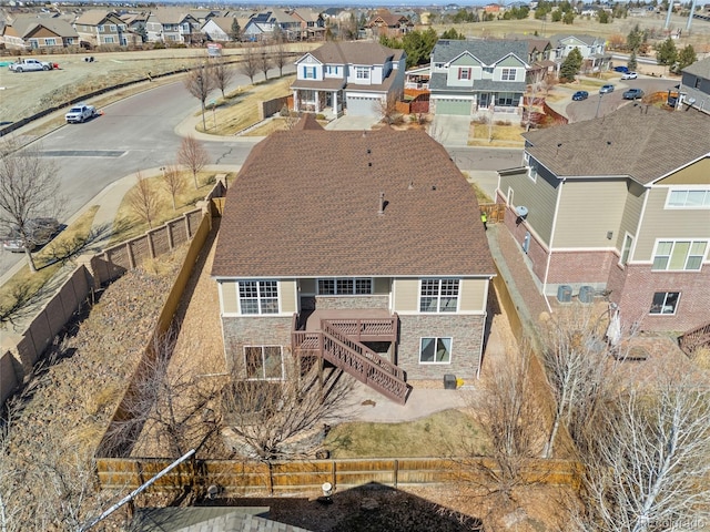 drone / aerial view with a residential view