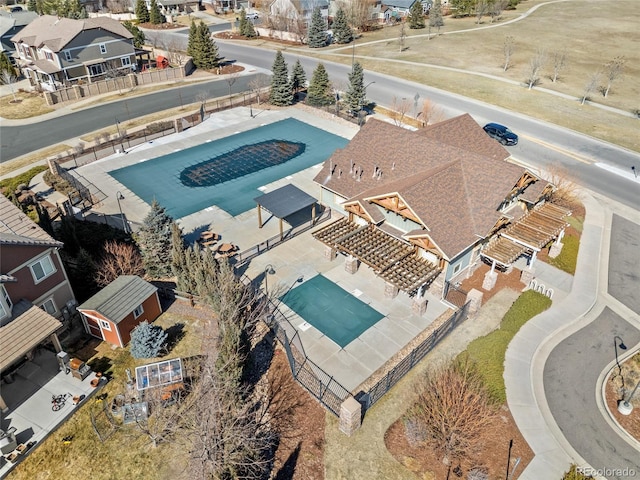 bird's eye view with a residential view