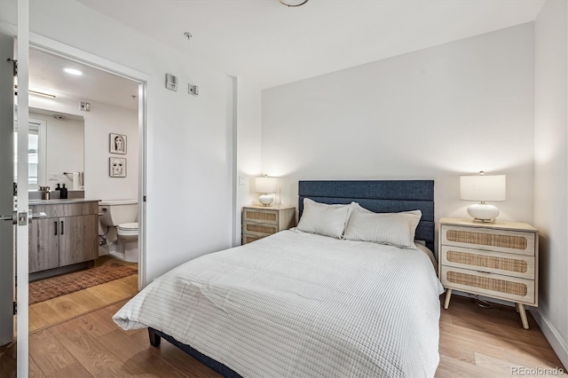 bedroom featuring light hardwood / wood-style flooring