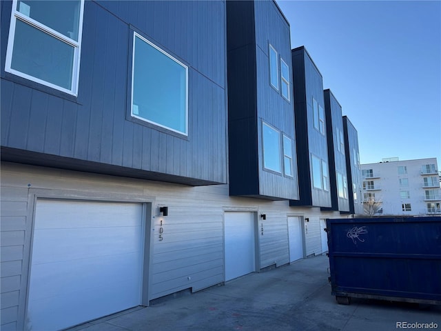 view of property with a garage