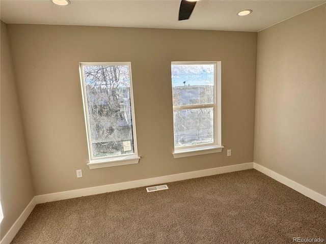 view of carpeted empty room