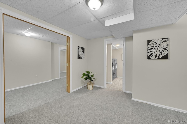 1229 James Cir Unit 1, Lafayette, CO 80026 - finished basement with a paneled ceiling, separate washer and dryer, and carpet