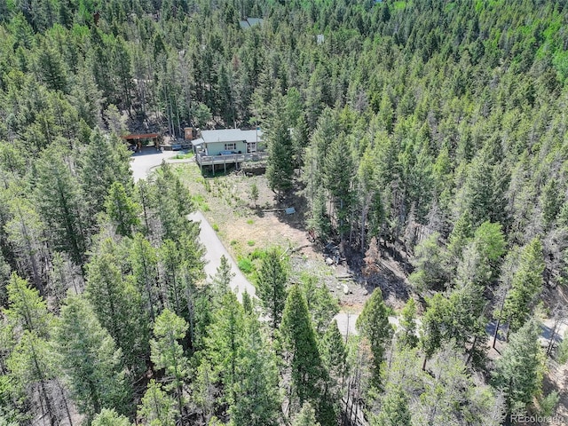 8340 London Ln, Conifer, CO 80433 - view from above of property with a heavily wooded area