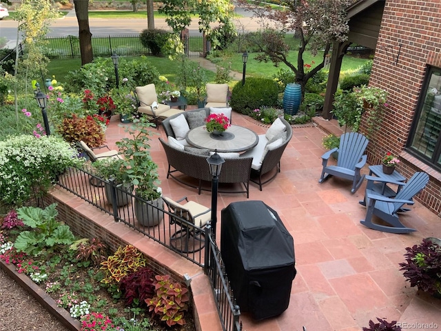 view of patio featuring area for grilling