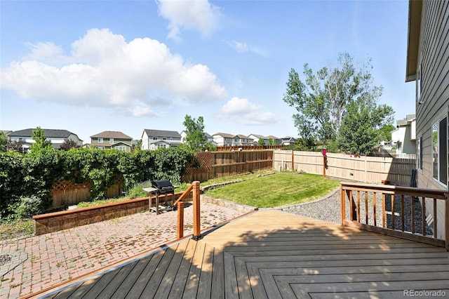 22501 E Belleview Pl, Aurora, CO 80015 - wooden deck featuring a residential view, a fenced backyard, and a patio