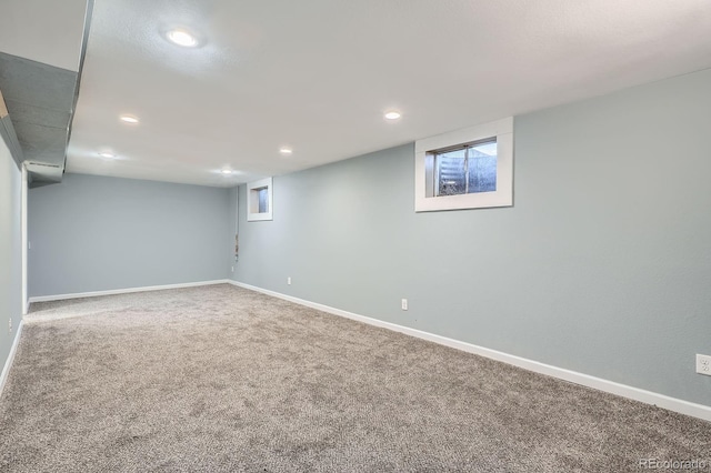 921 Dakin St, Denver, CO 80221 - basement featuring carpet and recessed lighting