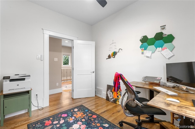 4501 Zenobia St, Denver, CO 80212 - office with wood finished floors and ceiling fan