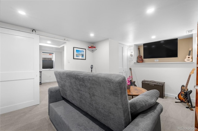 4501 Zenobia St, Denver, CO 80212 - carpeted living room featuring recessed lighting and baseboards