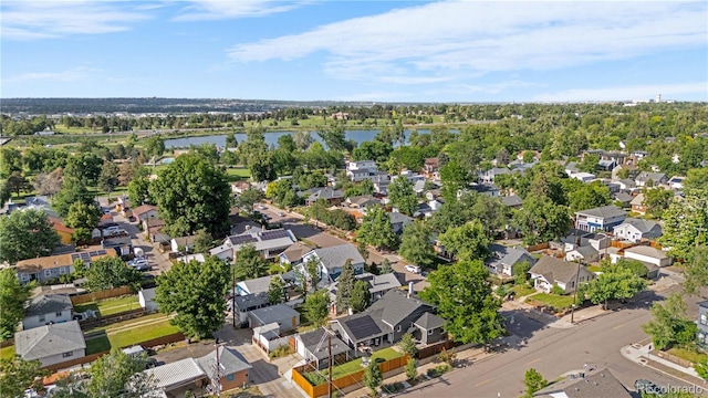 4501 Zenobia St, Denver, CO 80212 - aerial view of property's location with a large body of water and nearby suburban area