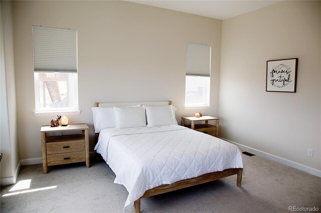 3910 Mighty Oaks St, Castle Rock, CO 80104 - bedroom with light colored carpet, multiple windows, and baseboards