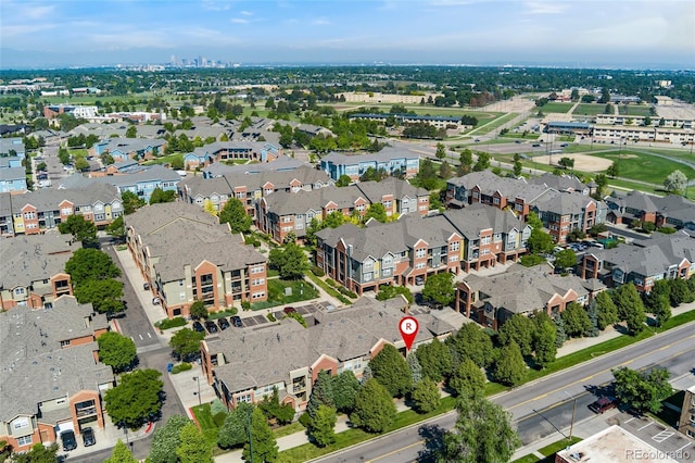 9637 E 5th Ave Unit 101, Denver, CO 80230 - aerial view of property and surrounding area featuring nearby suburban area