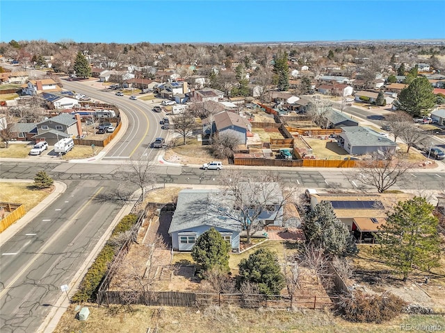 drone / aerial view with a residential view