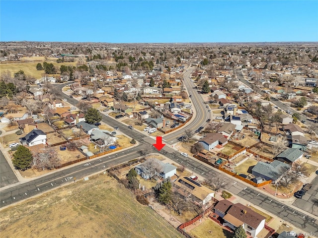 drone / aerial view with a residential view