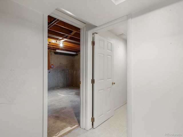 hallway featuring visible vents