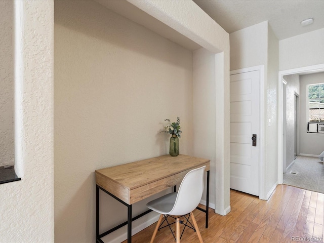 office featuring light hardwood / wood-style flooring