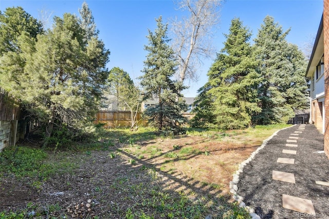 view of yard featuring fence