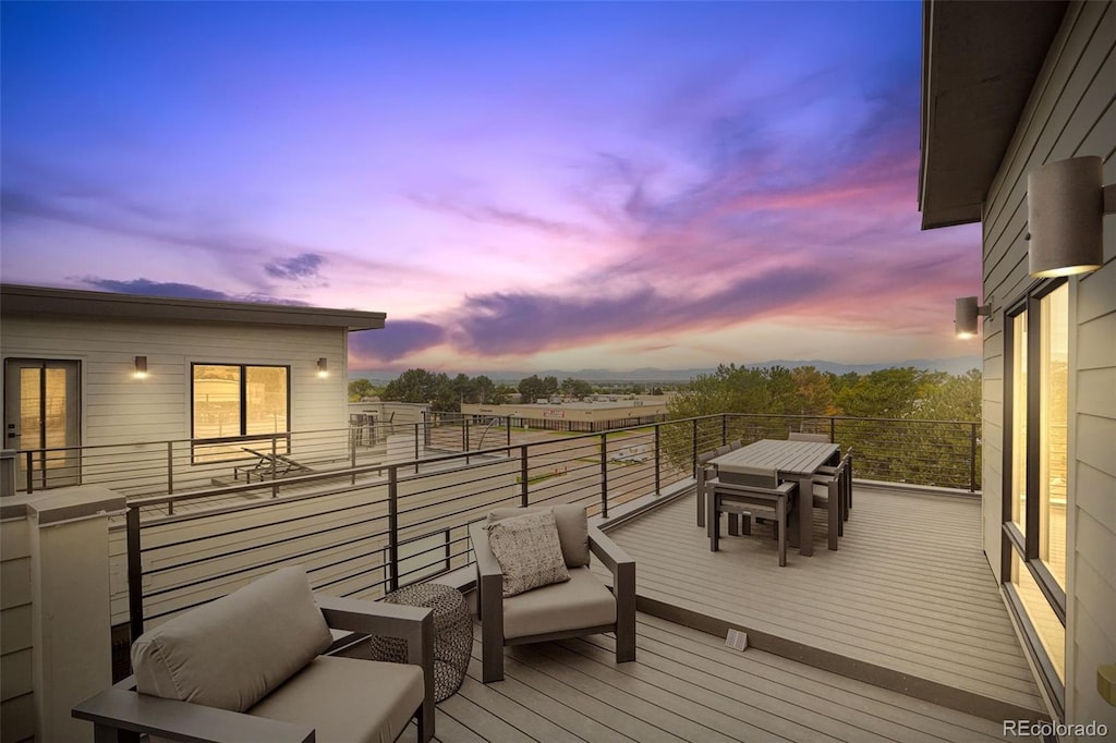 view of deck at dusk