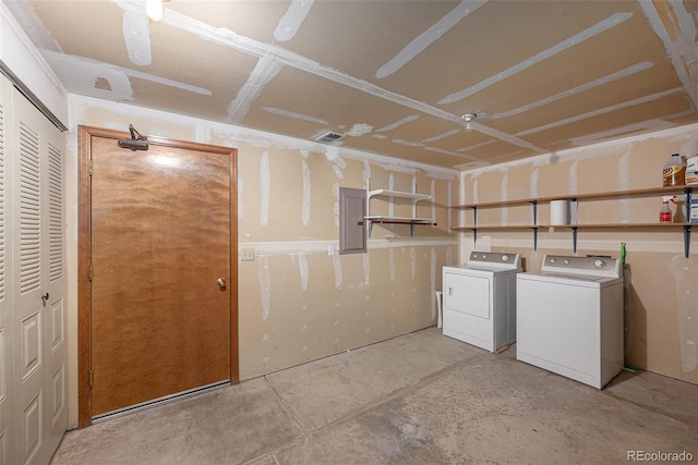 8753 W Cornell Ave Unit 12-1, Denver, CO 80227 - washroom featuring washer and dryer and electric panel