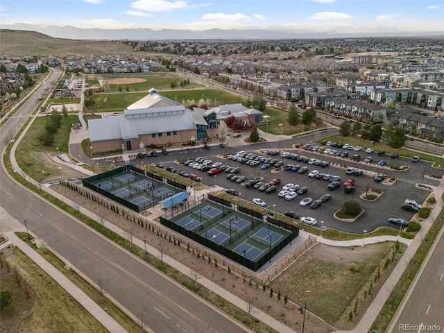 aerial view featuring a mountain view