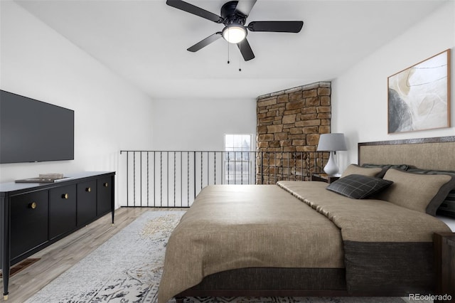 3281 S Estes St, Lakewood, CO 80227 - bedroom with light wood-style floors and ceiling fan