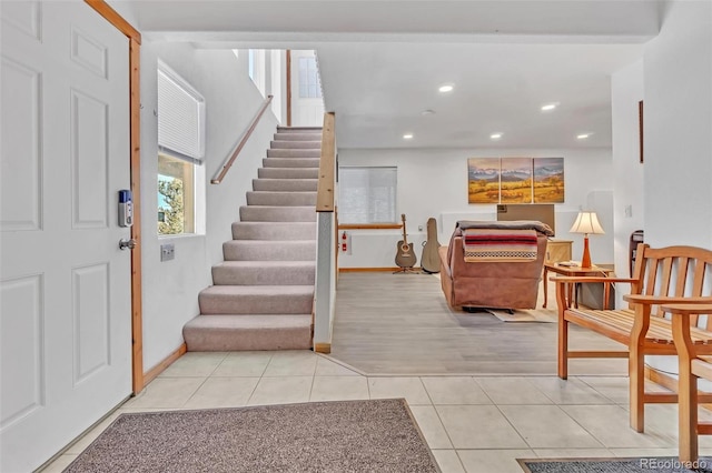 foyer featuring light hardwood / wood-style floors