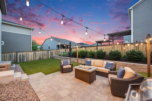16673 E Virginia Ave, Aurora, CO 80017 - view of patio / terrace featuring an outdoor living space with a fire pit