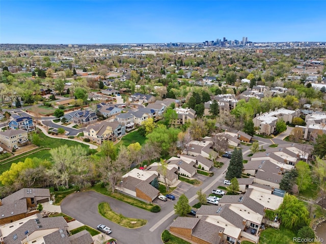 bird's eye view with a residential view