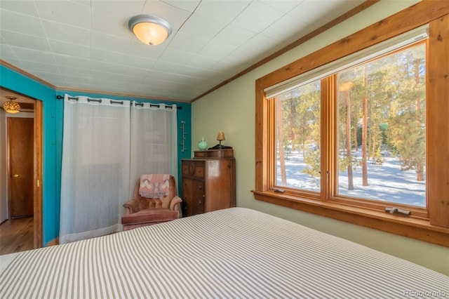 unfurnished bedroom featuring ornamental molding