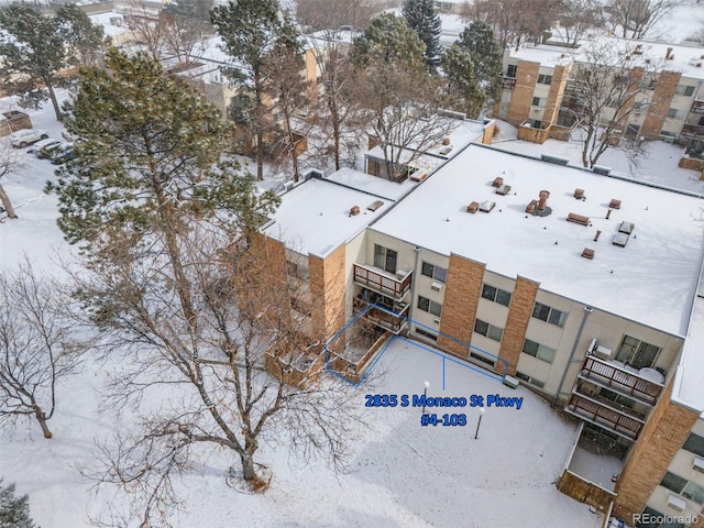 view of snowy aerial view