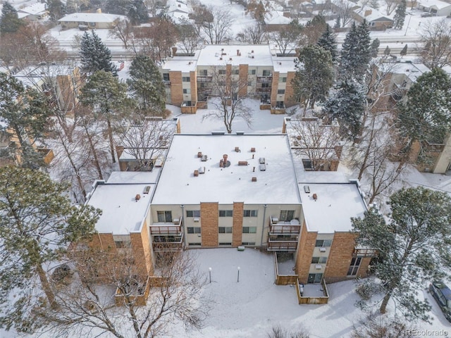 view of snowy aerial view