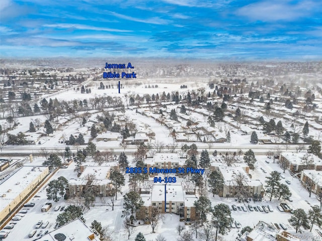 view of snowy aerial view